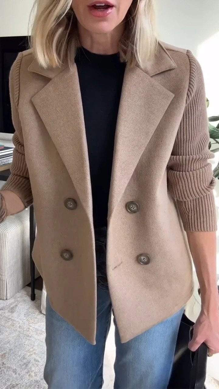 Sorelle | Elegant Knit-Sleeve Blazer