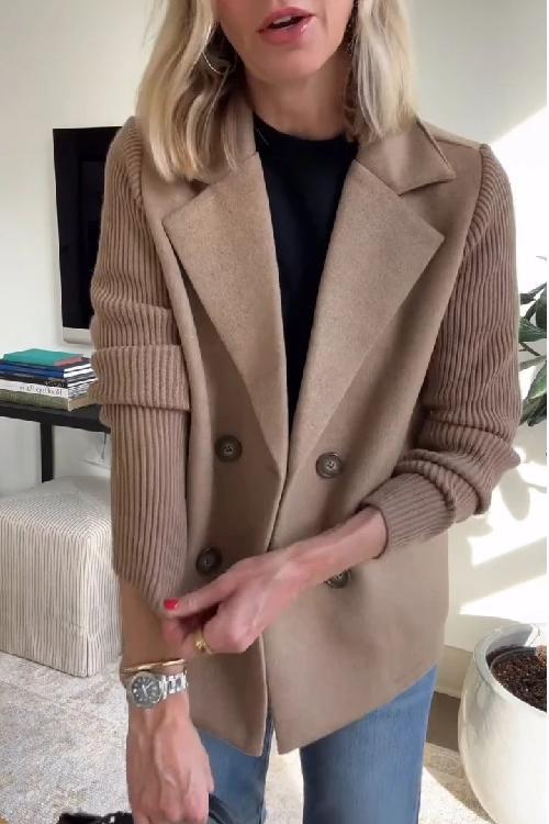 Sorelle | Elegant Knit-Sleeve Blazer