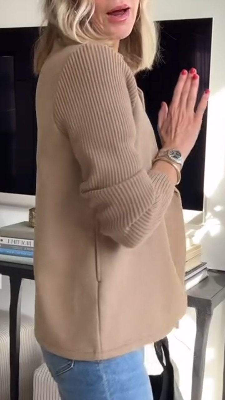 Sorelle | Elegant Knit-Sleeve Blazer