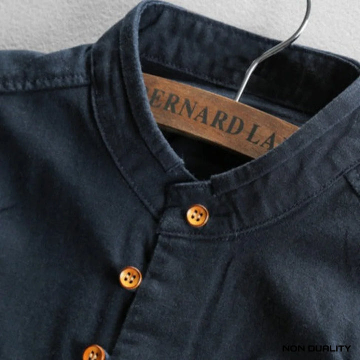 Non Duality | Mandarin Collar Button-Up Shirt Men’s Apparel