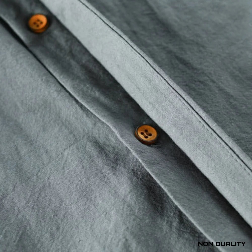 Non Duality | Mandarin Collar Button-Up Shirt Men’s Apparel