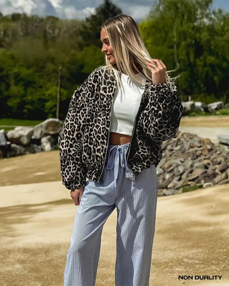 Leopard Bomber Jacket