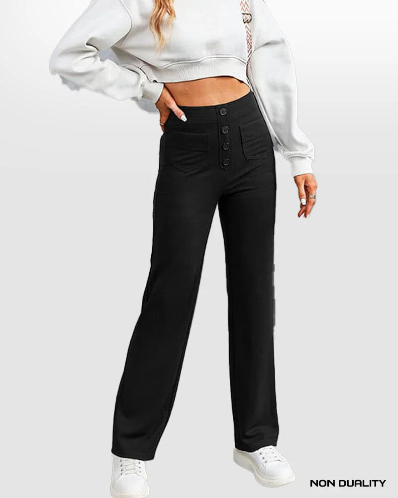 Lucia - High-Waisted Elastische Casual Broek