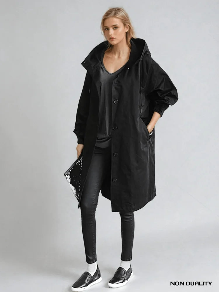 Non Duality | Water Repellent Trench Coat Black / S