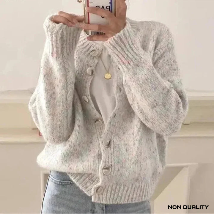 Non Duality | Elegant Knitted Button Cardigan S