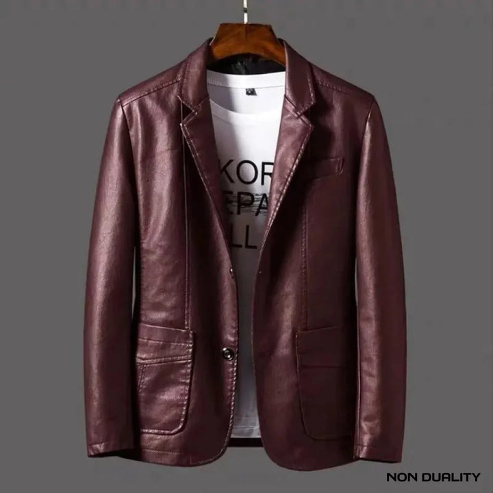 Non Duality | Classic Leather Jacket Burgundy / M Jackets