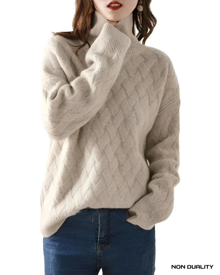 Non Duality | Textured Cable Knit Turtleneck Sweater