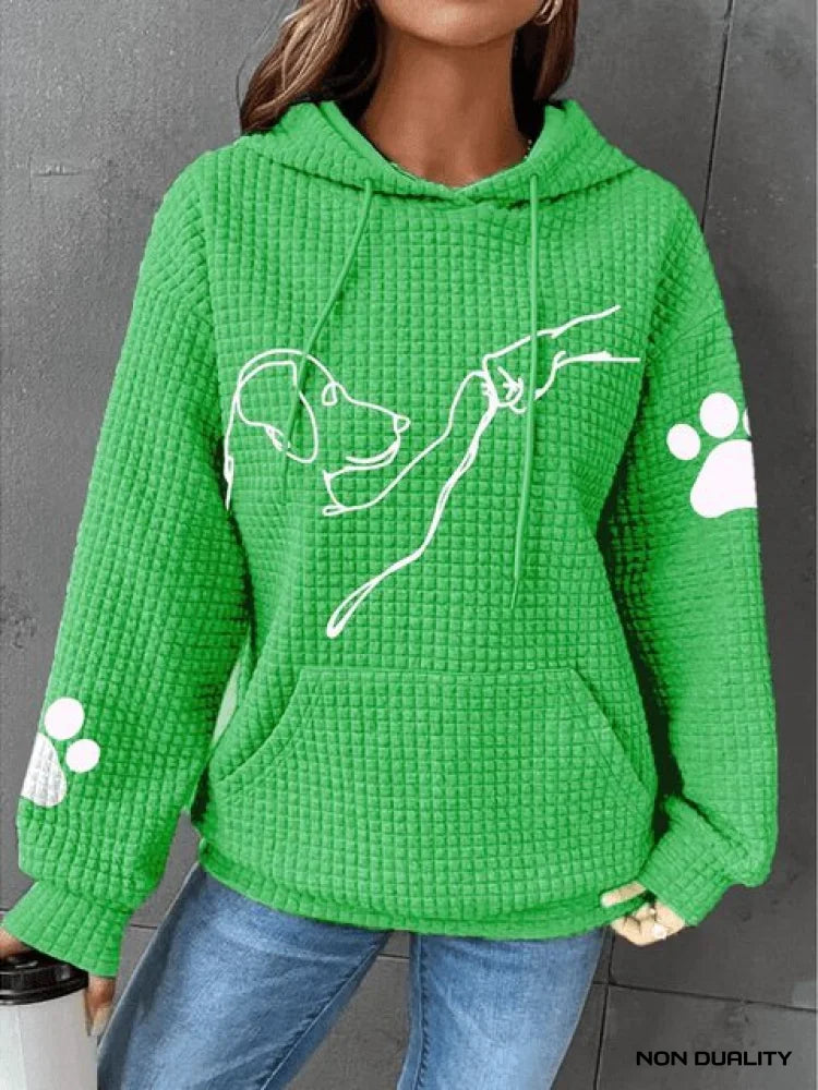 Non Duality | Furry Friend Hoodie Green / S