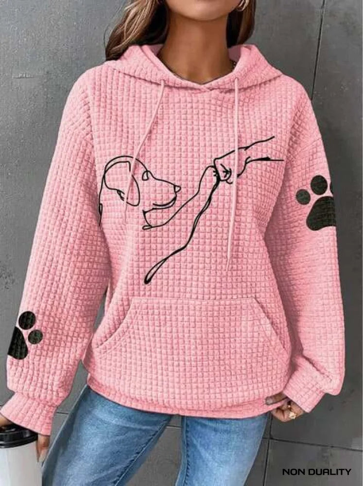 Non Duality | Furry Friend Hoodie Pink / S