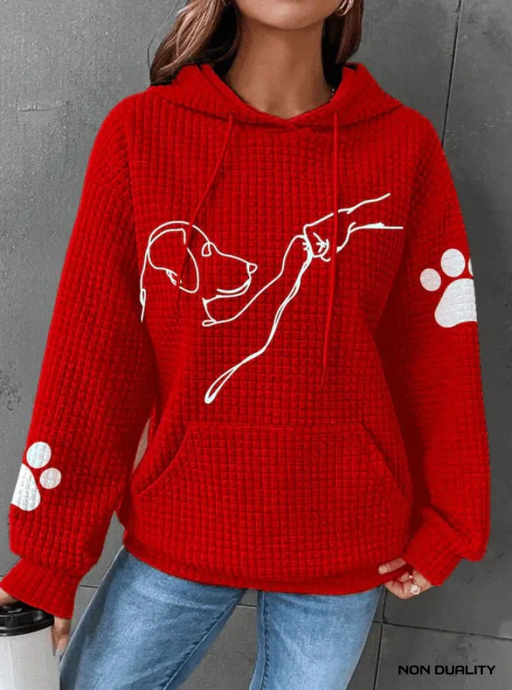 Non Duality | Furry Friend Hoodie Red / S