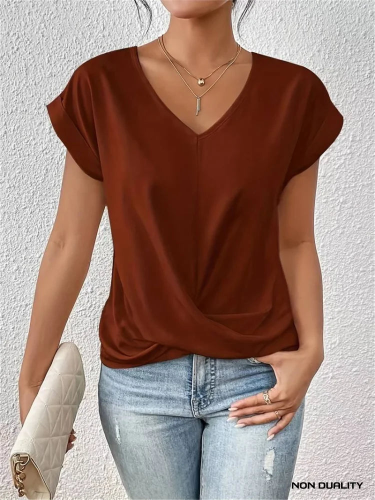 Non Duality | Soft Whisper Top Baksteenrood / M Damenbekleidung