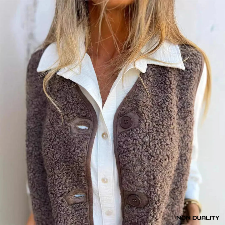 Non Duality | Cozy Sherpa Button Vest