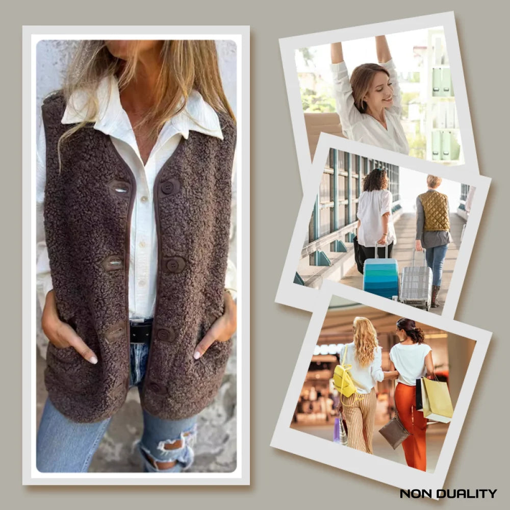 Non Duality | Cozy Sherpa Button Vest