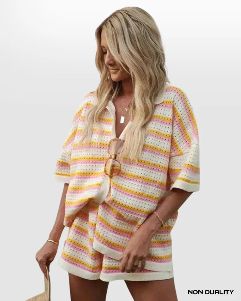 Non Duality | Sunset Stripe Lounge Set