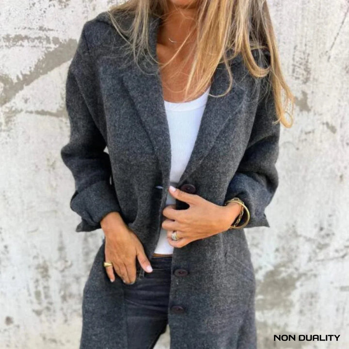 Non Duality | Textured Button Coat Grijs / S