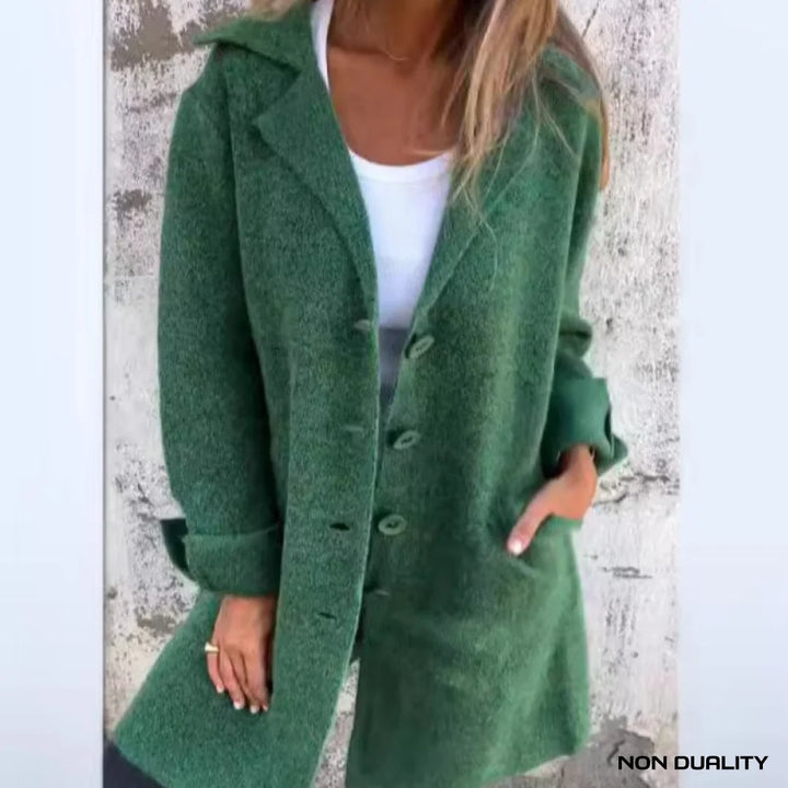 Non Duality | Textured Button Coat Groen / S
