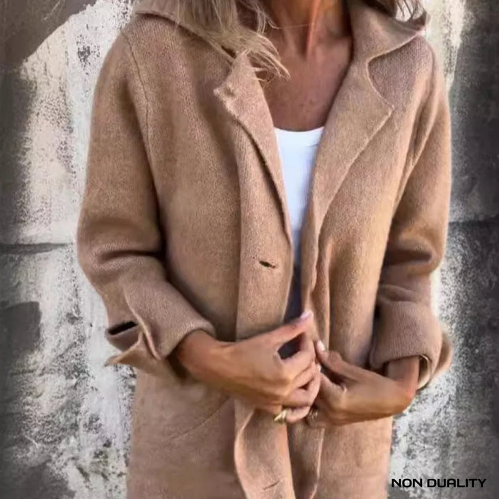 Non Duality | Textured Button Coat Khaki / S