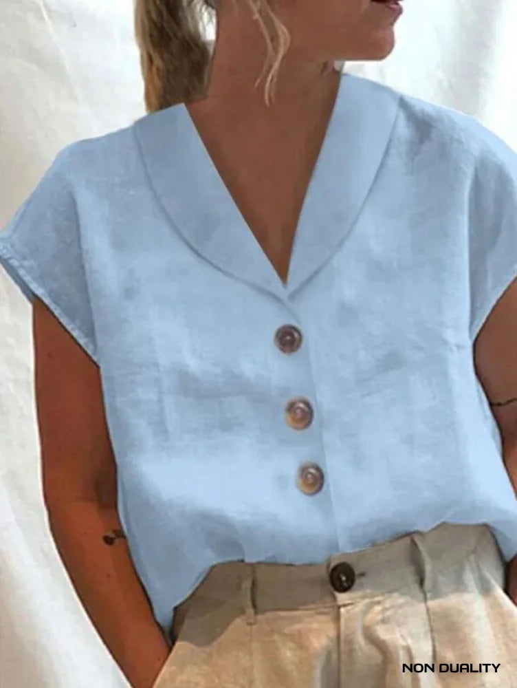 Non Duality | Trendy Collar Blouse Blauw / S Blouses & Shirts