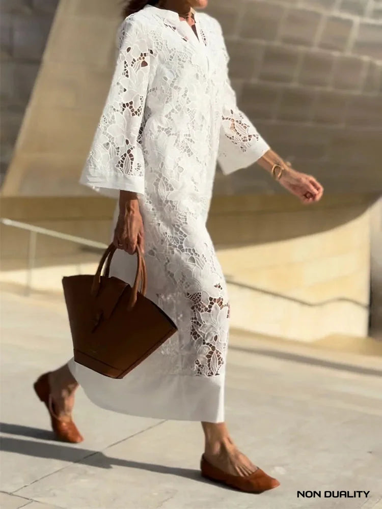 Non Duality | White Whisper Lace Dress