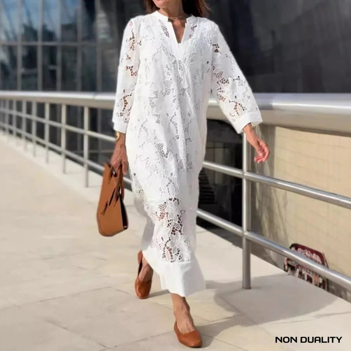 Non Duality | White Whisper Lace Dress