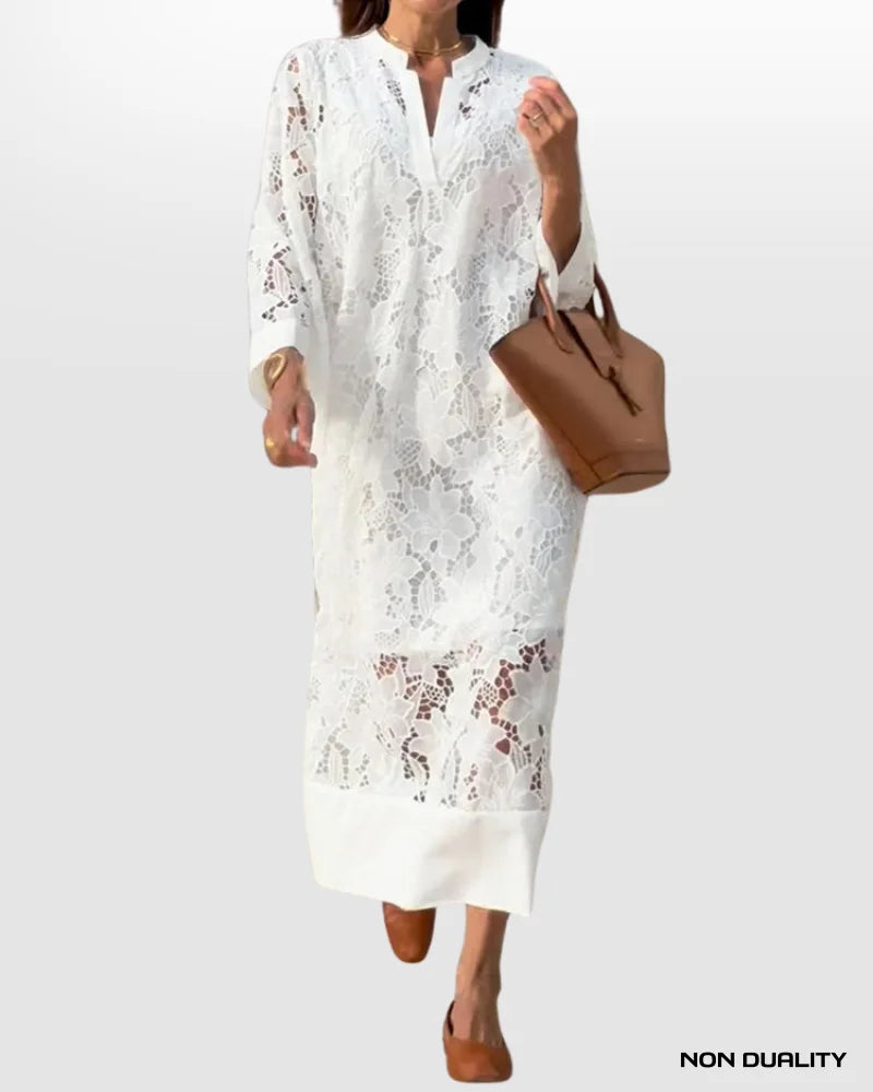 Non Duality | White Whisper Lace Dress