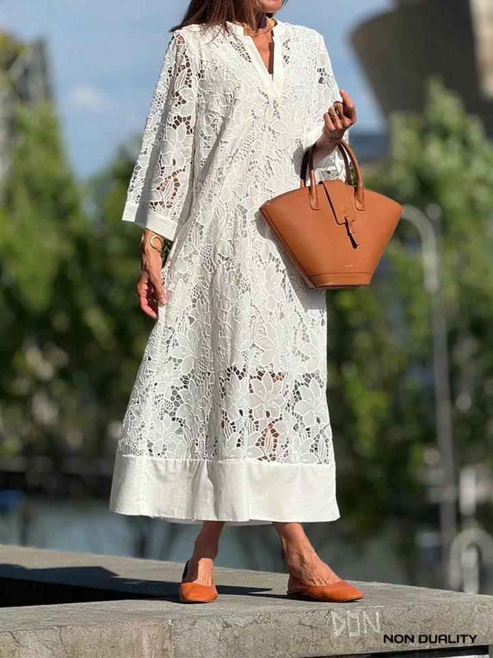 Non Duality | White Whisper Lace Dress